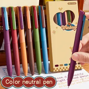 Smooth Writing 6pcs Mixed Color Click Mechanism Gel Pen St Nib - Writes Smoothly And Dries Quickly Without Ink - Multiple Usage Scenarios Multiple Uses Daily Writing, Note Marking, Notebook, Painting Quick Dry Pens