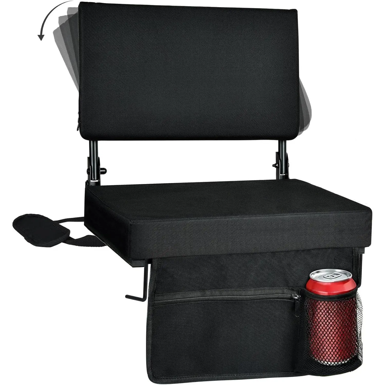 Padded Stadium Bleacher Chair with 360° Adjustable Backrest, Durable Lightweight Oxford Fabric, Compact Fold, Bleacher Fit, Easy to Wipe Clean, Unisex for Baseball Matches & Outdoor Events, Football Games