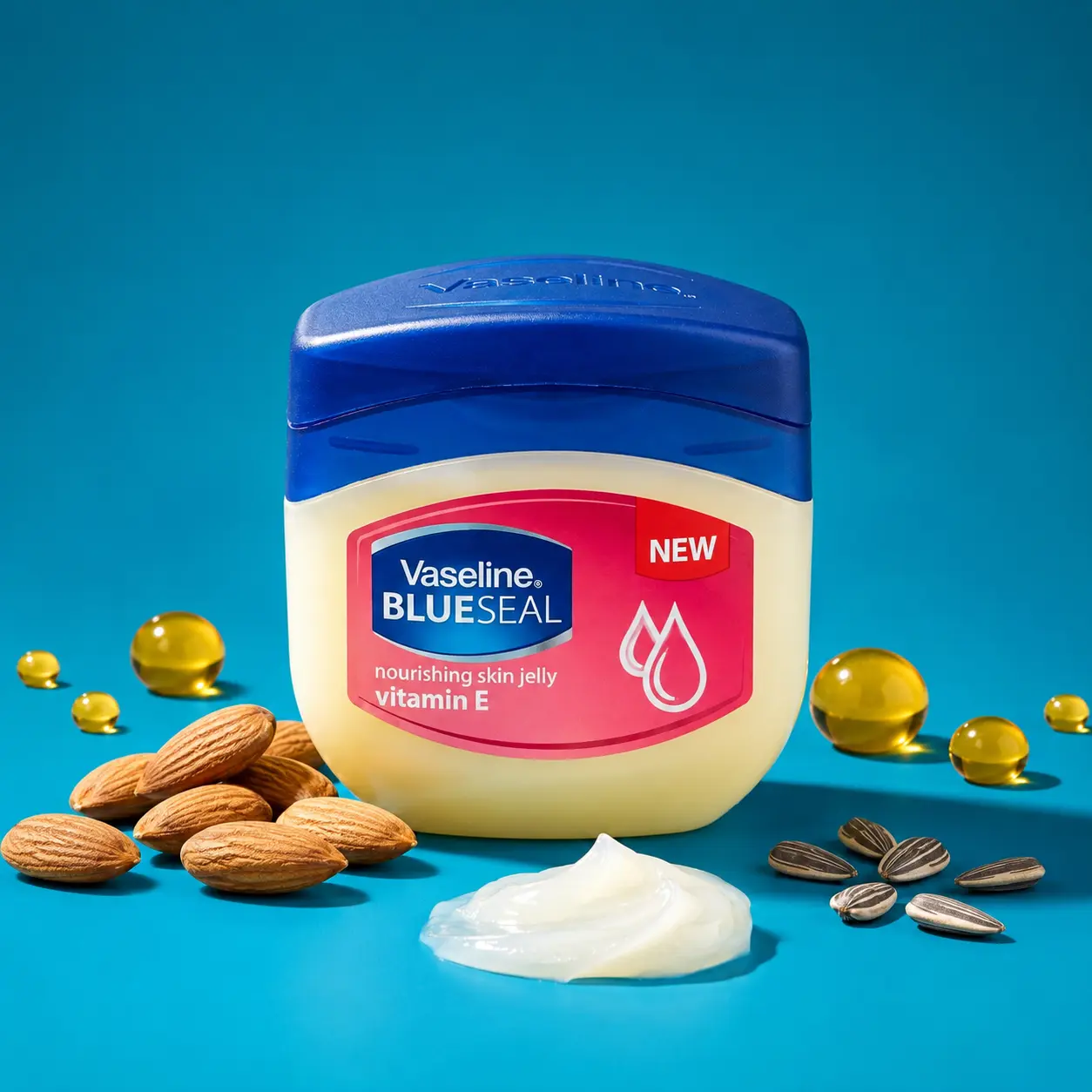 Vaseline Vitamin E Nourishing Petroleum Jelly (50mL / 1.7oz) Blue Seal Skin Jelly Moisturizer - Deep Hydration Dry Skin Relief Body Face Lip Care
