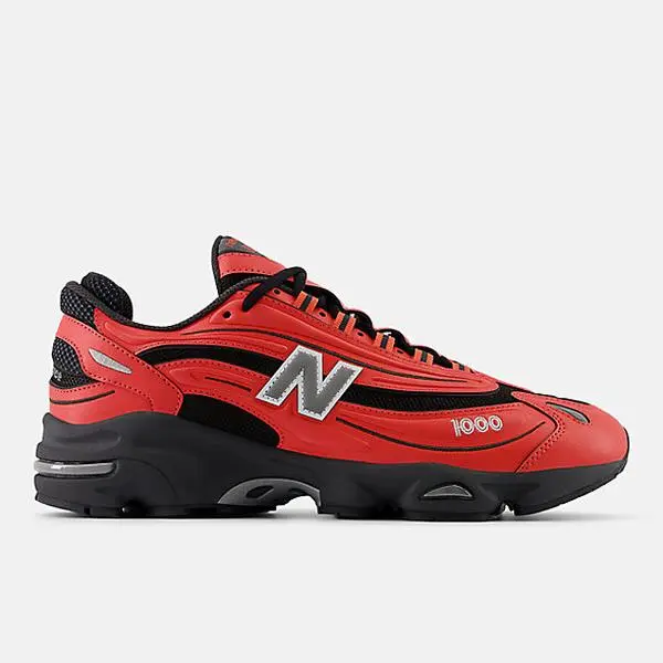 New Balance 1000 Men's Red Black Sneakers M1000MSR, Men's Lifestyle Shoes, Retro-Inspired Design, Mesh and Synthetic Upper, Cushioned Midsole, Lace-Up Closure, Durable Rubber Outsole, Casual Everyday Sneakers