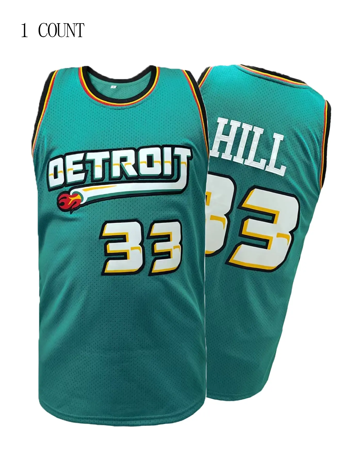 Detroit 33 Basketball Jersey Embroidered,Breathable Mesh Sleeveless Tank Top, Men Women Vintage Casual Streetwear Athletic Top, Casual Sporty Top, Sports Top