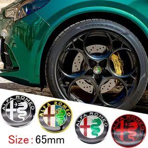 Alfa Romeo Wheel Center Emblem Covers, Car Logo Decoration Accessories, Automotive Decoration, Vehicle Exterior Decoration, HUB Cap Replacement Parts, Fits Giulia/stelvio/q4 Series, Resist Wear