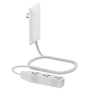 LIDER Ultra-Thin Wall Plate Plug Outlet Extender with 3 Receptacles, Flat-Face Plug with Cord Extender and 3-Outlet Power Strip, 3ft Cord