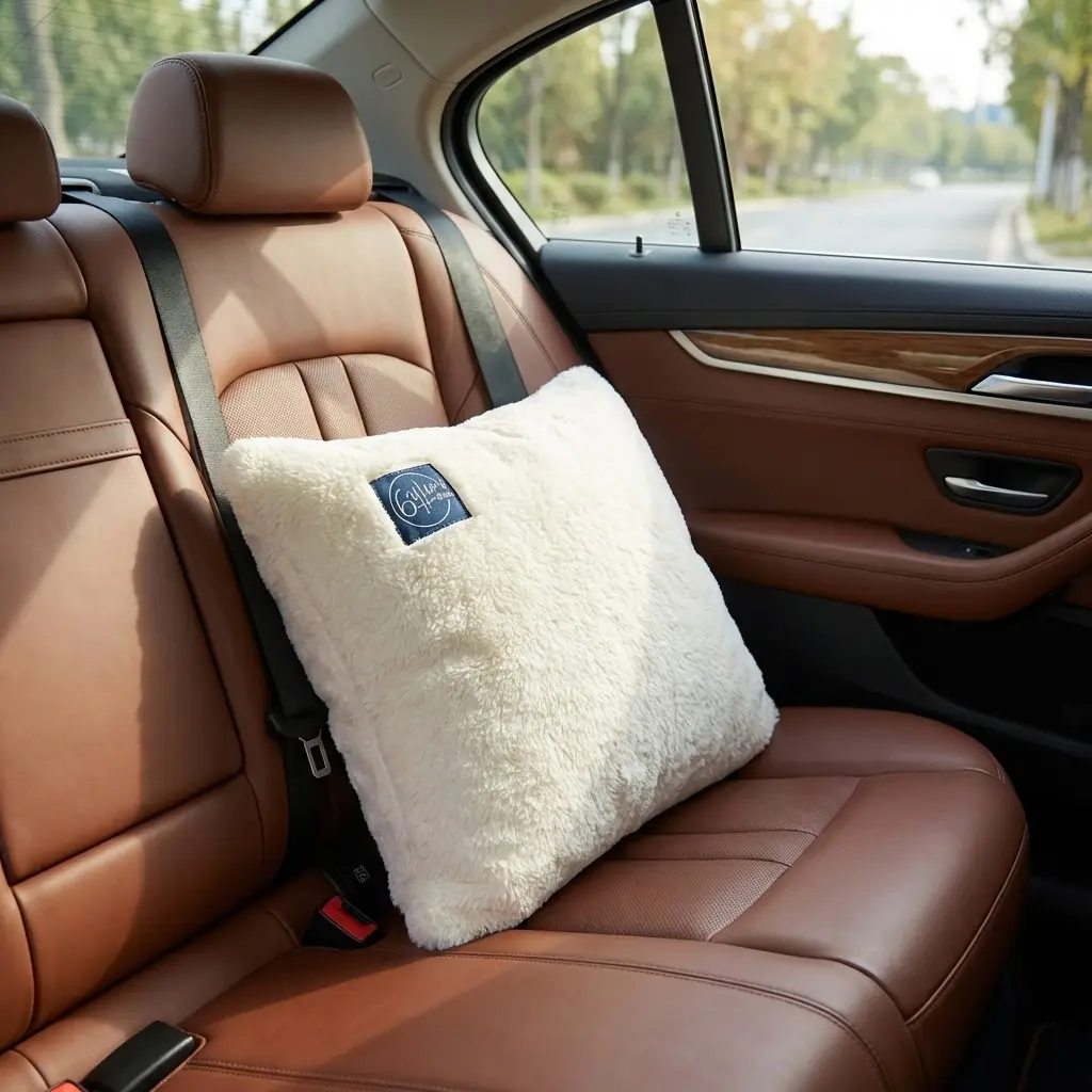 Multifunctional Travel Pillow Blanket, Ultra Soft Fabric Car Lumbar Support, Portable Two-In-One Pillow Blanket with Luggage Strap
