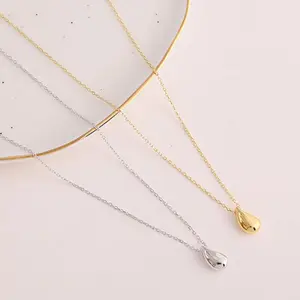 Gold/Silver Plated Pear Pendant Necklace for Women | Tear Pendant Necklaces Drop Pedant Necklace for Women Birthday Gift