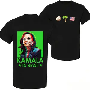 100 Cotton Graphic Design Men's T-Shirt Kamala Is Brat Summer Casual Wear For Political Enthusiasts And Gift Ideas