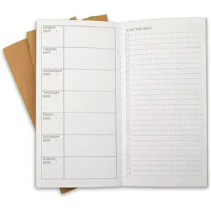 Travelers Notebook Refill Inserts, Weekly To Do Undated Calendar,  Cover, 4.25 x 8.25 inches (Set of 3)