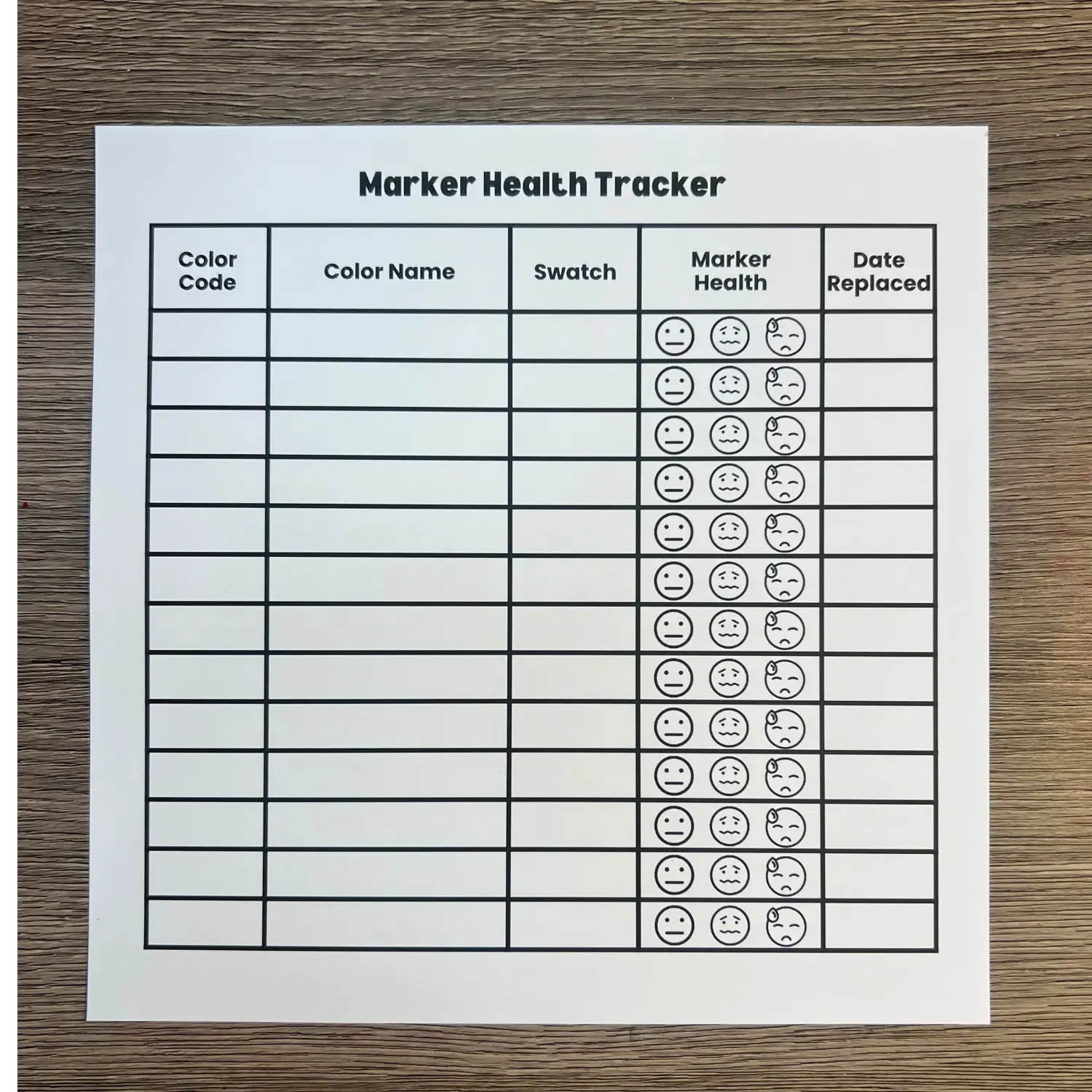 Ohuhu Marker Health Tracker Expansion Sheets for Ohuhu Honolulu Alcohol Markers Swatch Kit by Wook Books