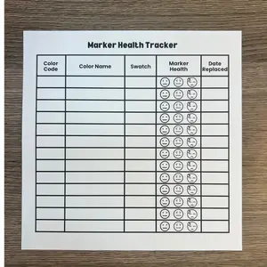 Ohuhu Marker Health Tracker Expansion Sheets for Ohuhu Honolulu Alcohol Markers Swatch Kit by Wook Books