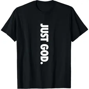 Men's "Just God, God Is Dope" Graphic T-Shirt - Natural Cotton Fabric, Fashion Menswear, Casual Short-Sleeve Top