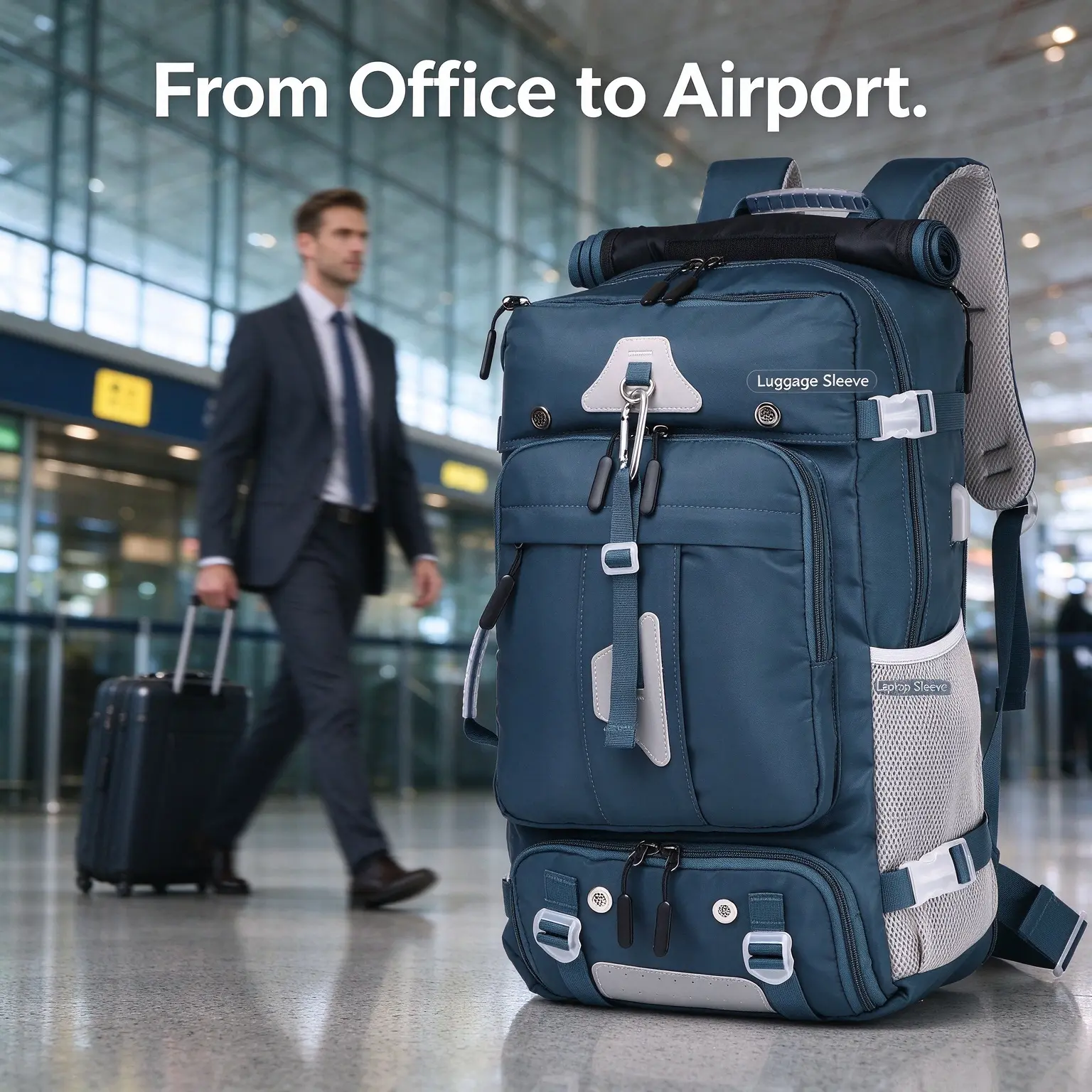 3-in-1 Convertible Travel Backpack, Vented Shoe Compartment, USB Charging Port, 40L, Water Resistant, TSA Friendly Carry On, Luggage Sleeve, 15.6 inch Laptop Sleeve, Hiking, Business, Gym, Weekend Getaway anime