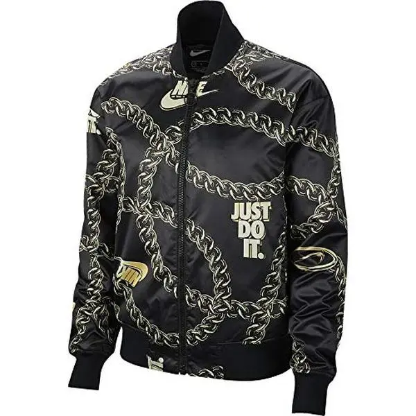 NIKE Women's Glam Dunk Puffer Jacket, Warm Synthetic Fill Insulated Winter Coats with a Shiny Metallic Finish