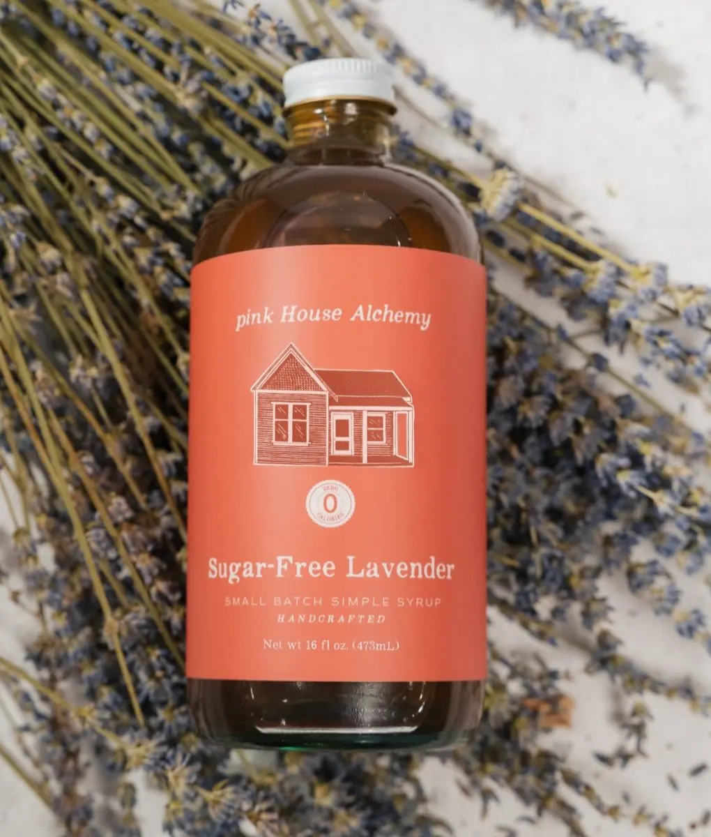 Pink House Alchemy Zero Sugar Lavender Syrup | Sugar-Free Coffee Syrup for Lattes & Teas. Lemonade, Cocktails & Italian Sodas