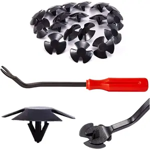 Hood Insulation Retainer Clips - 40 Pcs Hood Insulation Retainers for Jeep Chrysler Dodge Ram Replace OEM4878883AA LH LHS Nylon Clip with 1 Pcs Plastic Fastener Remover Folding Multi-Angle Magnetic Suction Cup Holder universal photo phone compact coin