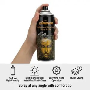 VANGHEM Pro-Grade Graffiti & Art DIY Spray Paint 13.5OZ Multi-Surface Use for Cars Furniture Waterproof UV-Resistant Finish Multiple  Black Steel Pipes Decorative