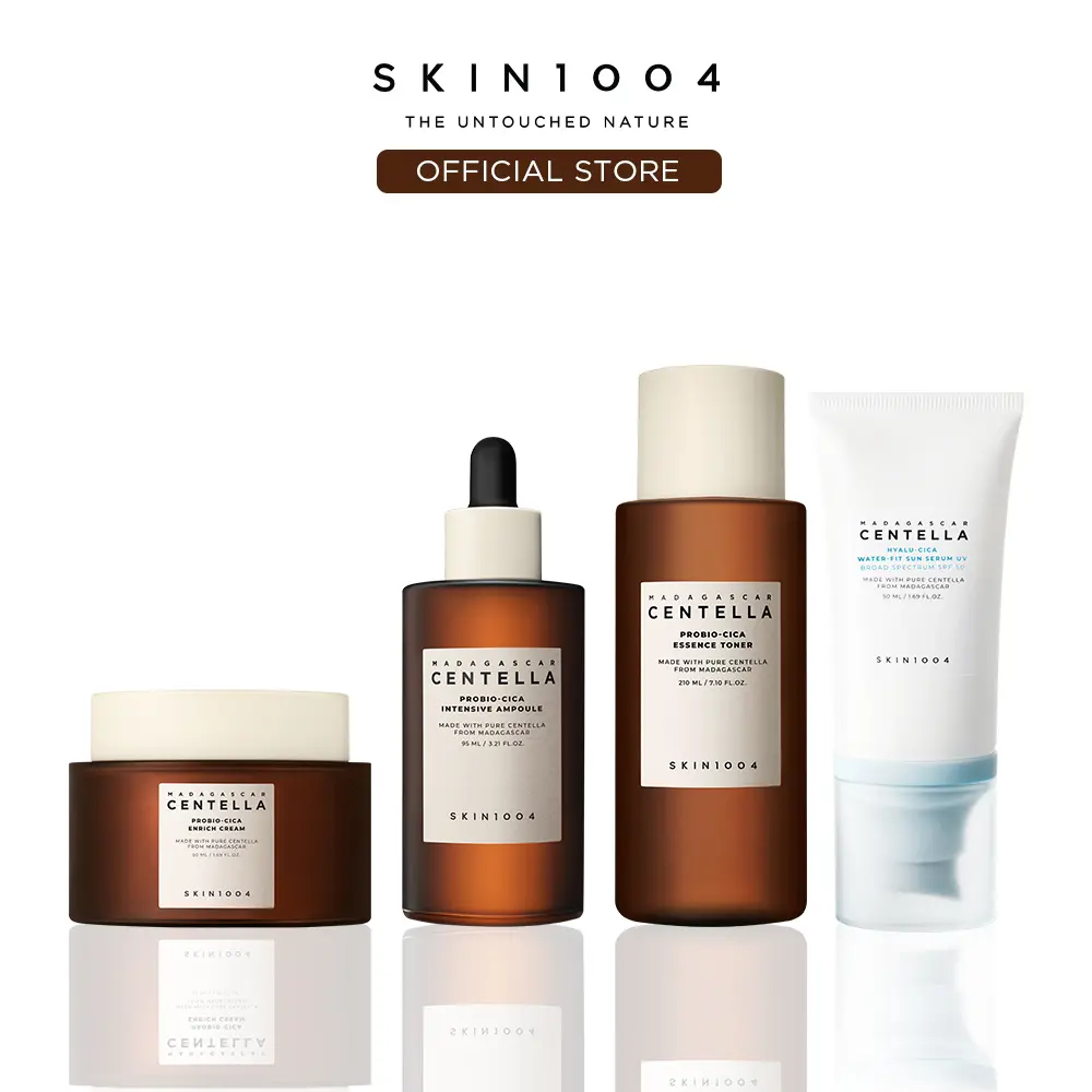 [SKIN1004 Official Shop] Summer Barrier Set | Glowy Barrier Care Routine + Hyalu-Cica Sun Serum for Dewy Summer Skin