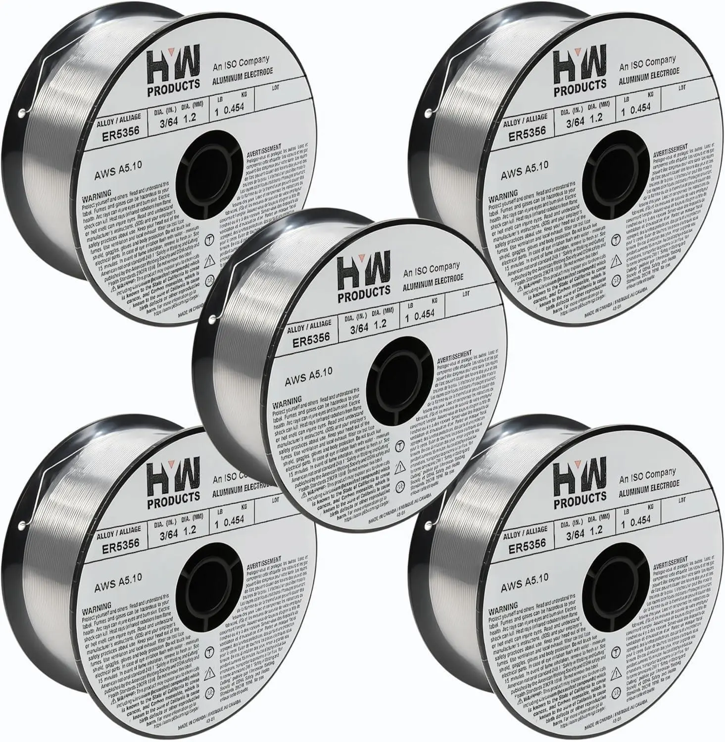 ER5356 3/64" x 1-LB Aluminum MIG Welding Wire made in Canada (5-Pack)