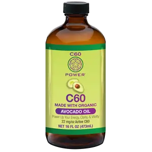 C60 Antioxidant Supplements - Certified Organic Edible Avocado Oil Base, Vitamin-Infused Health Supplements for Nutrition & Wellness Support