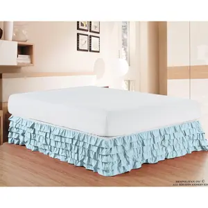 Elegant Comfort Multi-Ruffle Bed Skirt - 15 inch Drop - Classy Bed skirt
