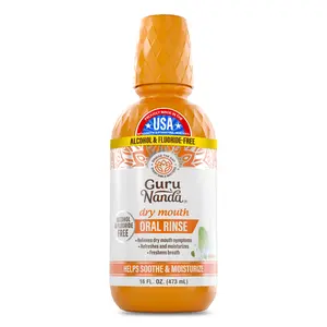 GuruNanda Dry Mouth Oral Rinse - Fluoride - Free & Alcohol - Free Mouthwash - 16 oz