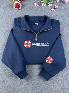 Umbrella Corporation Embroidered Quarter Zip, RE2 Leon Kennedy Sweatshirt, Survival Horror T-shirt, Resident Evil Hoodie, Dad Gamer Gift