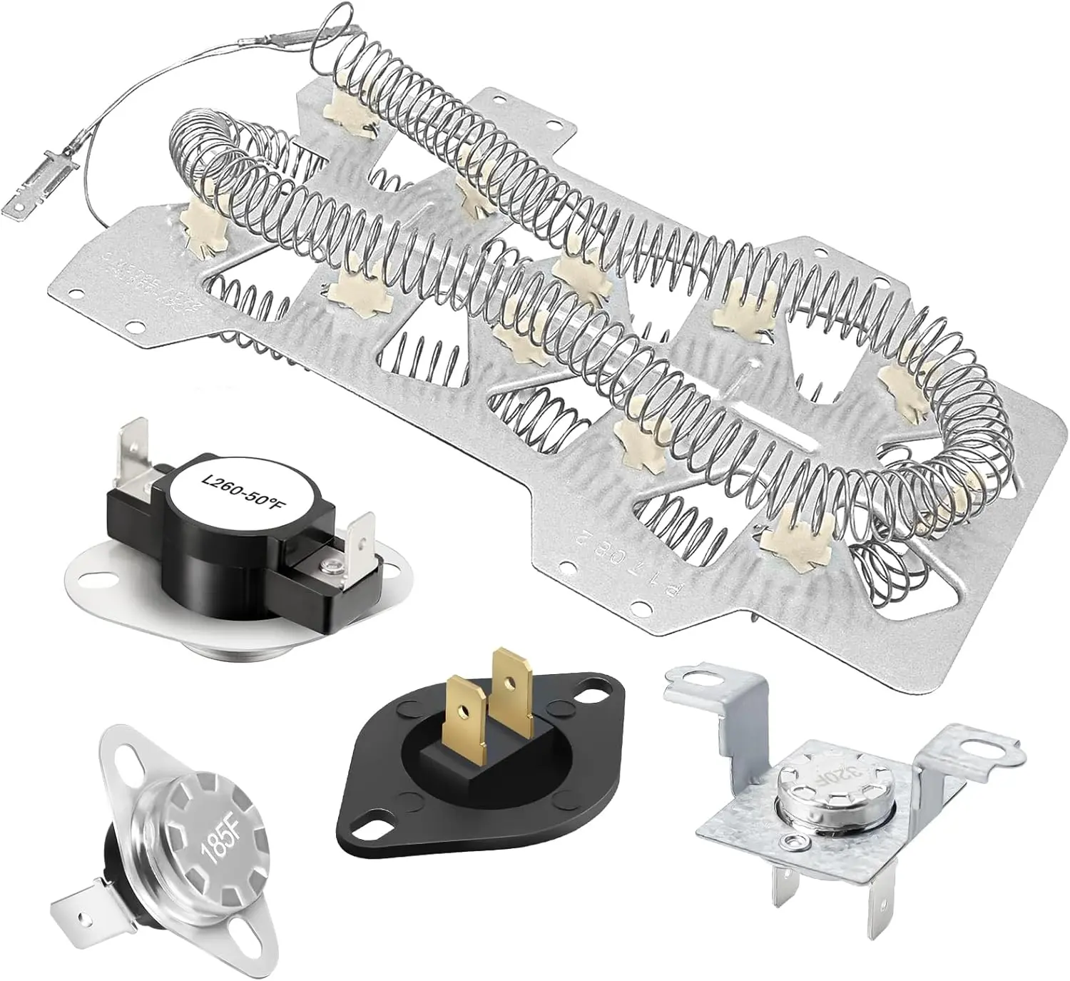 【Upgraded】DC47-00019A Dryer Heating Element Replacement for Samsung dv42h5000ew/a3 dv45h7000ew dve50m7450w/a3 - DC96-00887A DC47-00016A Thermal Fuse & DC32-00007A DC47-00018A Thermostat,dorm essentials,home essentials