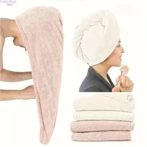 Women’s 2-Pack Microfiber Hair Turban, Super Absorbent Quick Dry Towel Wrap, Anti-Frizz Hair Drying Cap for Curly & Long Hair, Soft Lightweight Bathroom Essential for Daily Hair Care, Shower & Salon Use