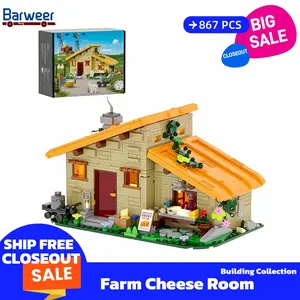 [BARWEER](SHIP FREE)Farm Cheese Room Building Collection With Lights Farm Gift