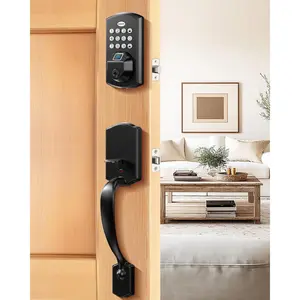A100F  keypad Door Lock with Handle Set,  Front Door Locks Set, Keyless Entry Door Lock with Handles,  Locks for Front Door, Deadbolt  Lock, 12 Months , IP54