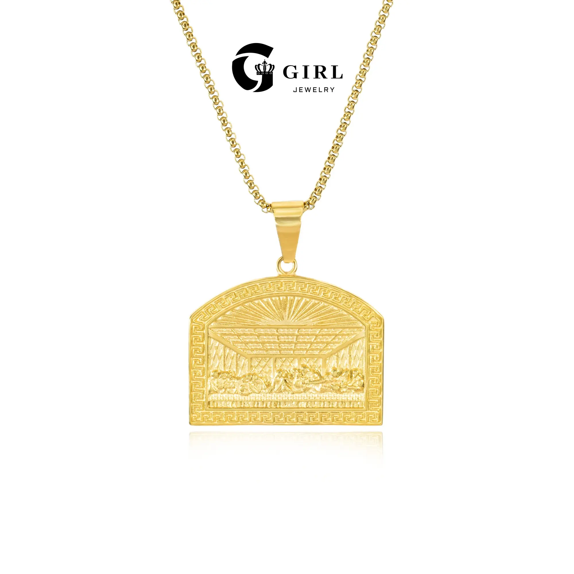 GGIRL 18k Gold-Plated “The Last Supper” Necklace: A Unisex Stainless Steel Hip-Hop Vintage Necklace That’S Stylish And Versatile—The Perfect Choice For Everyday Wear, Holidays, Dates, And As A Gift For Special Occasions.