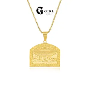 GGIRL 18k Gold-Plated “The Last Supper” Necklace: A Unisex Stainless Steel Hip-Hop Vintage Necklace That’S Stylish And Versatile—The Perfect Choice For Everyday Wear, Holidays, Dates, And As A Gift For Special Occasions.
