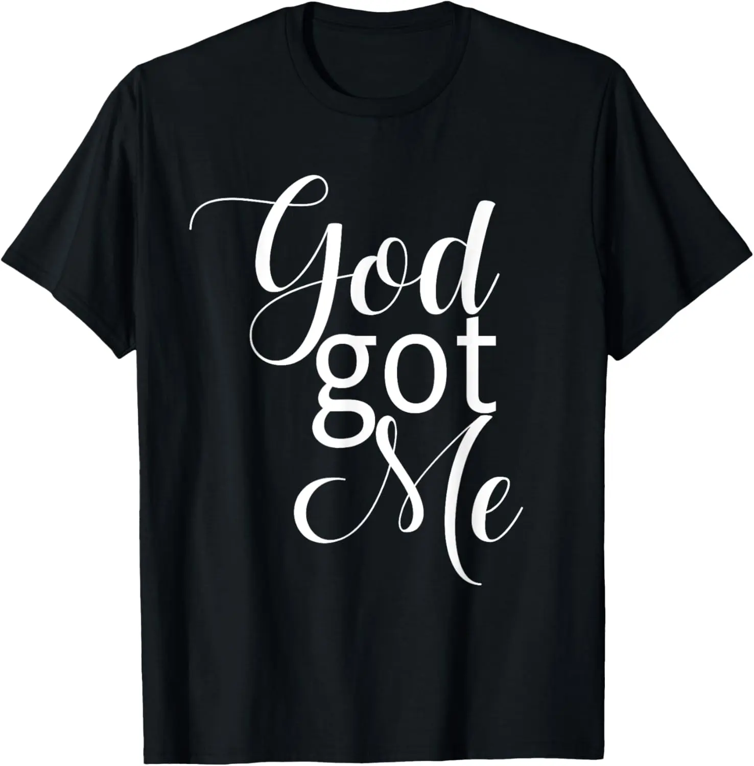 Women's 'God Got Me' T-Shirt, Casual Afrocentric Graphic Top in 100% Cotton, Vintage Streetwear with Short Sleeves