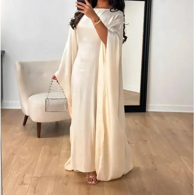 beige dress fashion nova Cara Silky Dress Beige, M-L main image 0