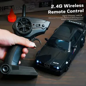 1:24 Remote Control Drift Rc Car with 2.4GHz 4wd, Amazing Lights and Tires, Includes Road Obstacle Tools, Perfect Birthday Gift