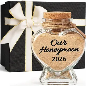 Heart-Shaped Glass Memory Keepsake Jar 2026 with Exquisite Packaging, Ideal Wedding Gift for Newlyweds for Bridal Shower & Engagement