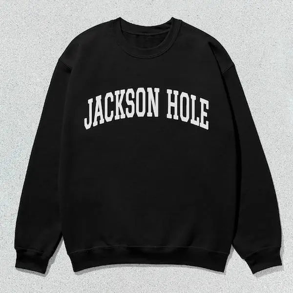 Menswear Jackson Hole Lake Slogan Graphic Crew Neck Sweatshirt - Unisex Fit, Collegiate Preppy Minimalist, Long Sleeve, Pull-On Casual Pullover Top (XL Available)