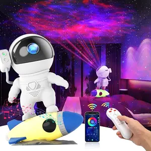 FlyLily Astronaut Galaxy Projector for Bedroom Star Projector with App & Remote White Noise Bluetooth Speaker Rocket Night Light for Kids Ceiling Galaxy Light Room Decor & Gift
