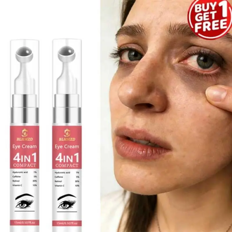 This two-pack of four-in-one firming eye cream, Eye Lift Duo, contains caffeine extract and features a 360-degree massage roller, non-irritating and non-greasy, instantly hydrating, Moisturizing, smoothing the skin, brightening the eye area