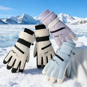 Ski gloves for women, warm and insulated, touchscreen compatible, waterproof, suitable for cycling, outdoor activities, and snow sports; also available for men, windproof, and with thickened fleece lining for winter use.