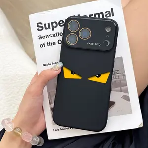 Devil's Eye Dopamine Ins Style Solid Color Phone Case with Ultra Skin friendly Touch, All Inclusive Lens Phone Case Suitable for Apple 17 16 15 14 13 12
