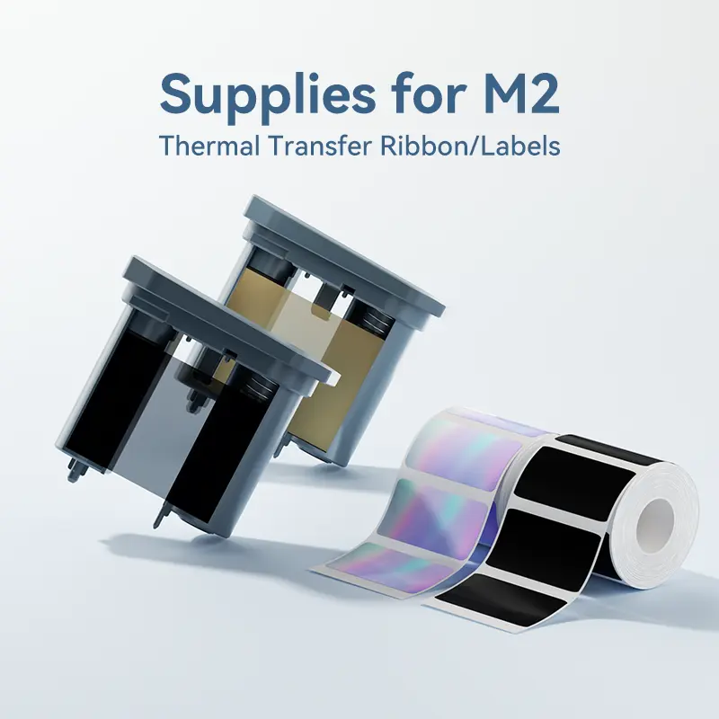 NIIMBOT Thermal Transfer Stick-On Labels & Stickers, M2 Model-Only Waterproof Oil-Proof Replacement Labeling Tape for Home Office Use