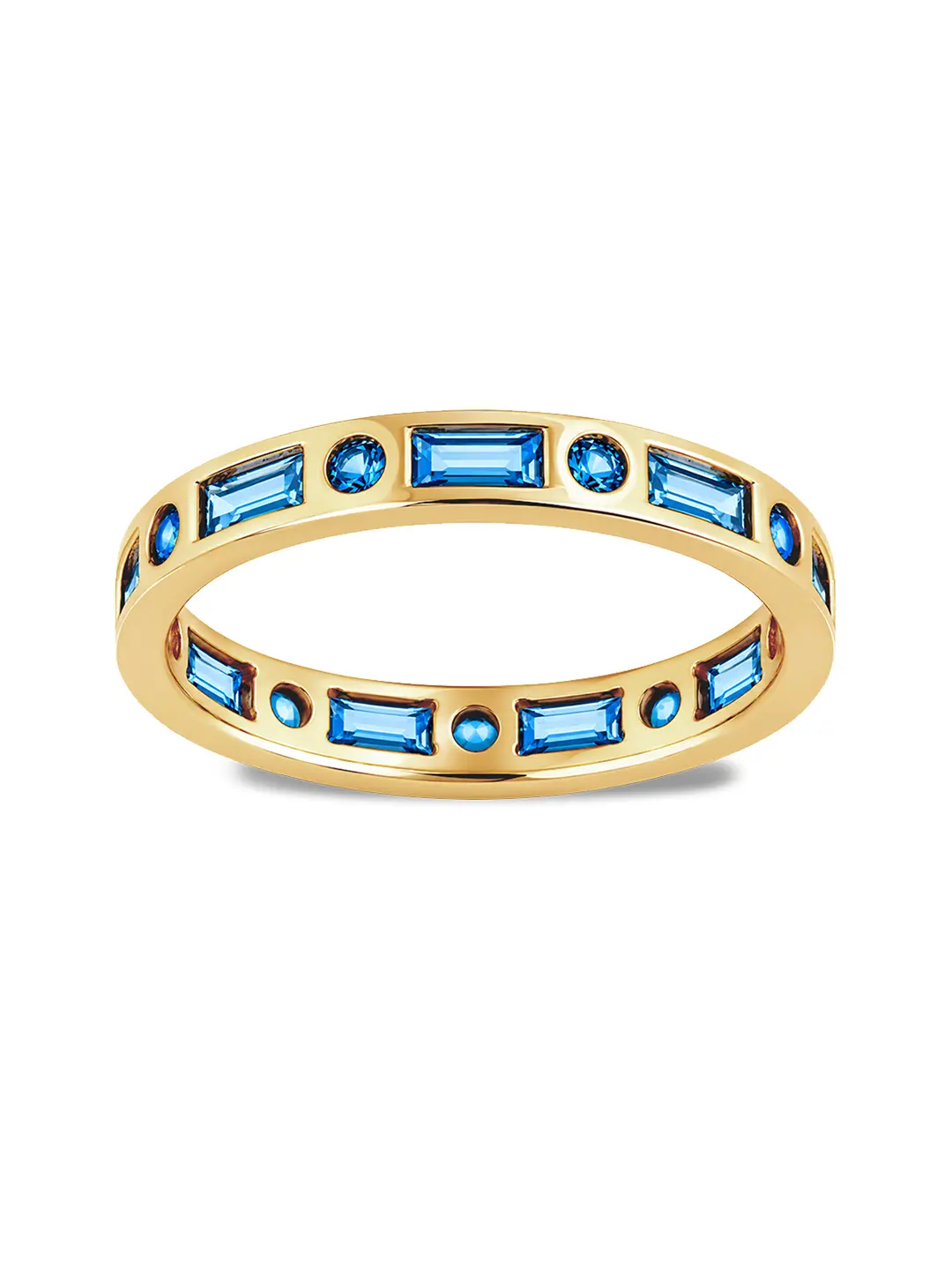 Sterling Silver Aquamarine CZ Ethel Ring