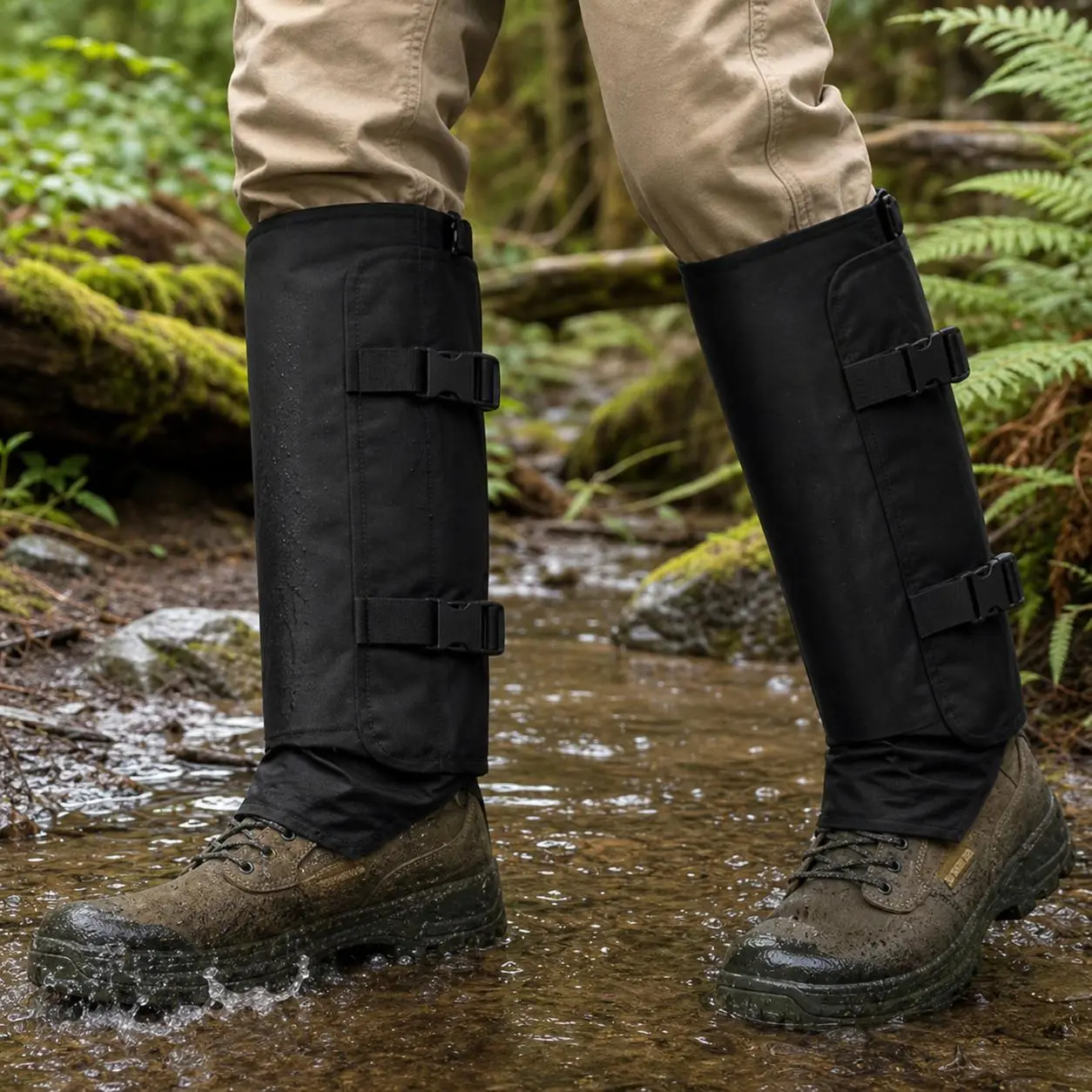 Unisex Adjustable Polyester Outdoor Leg Gaiters - Lightweight, Durable Lower Leg Boot Covers, Practical Accessory for Hiking, Hunting, Camping