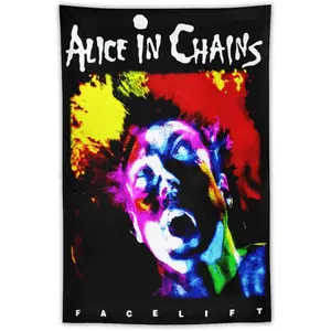 60in x 40in Tapestry GIMMAV Alice Rock in Band Chains Tapestry Classic Singer Poster, Polyester Graphic Wall Hanging, NoveltyTapestries for Living Room Bedroom Decor, Custom Music Party Banner