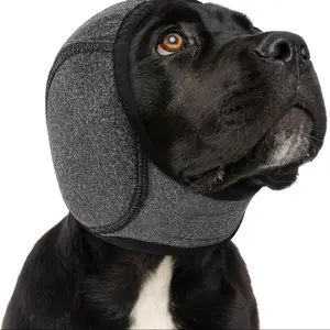 ⛈️ Calm Down During Thunder: Gentle Compression Dog Ear Muffs (Relief for Fireworks Anxiety, Grey/Rose)