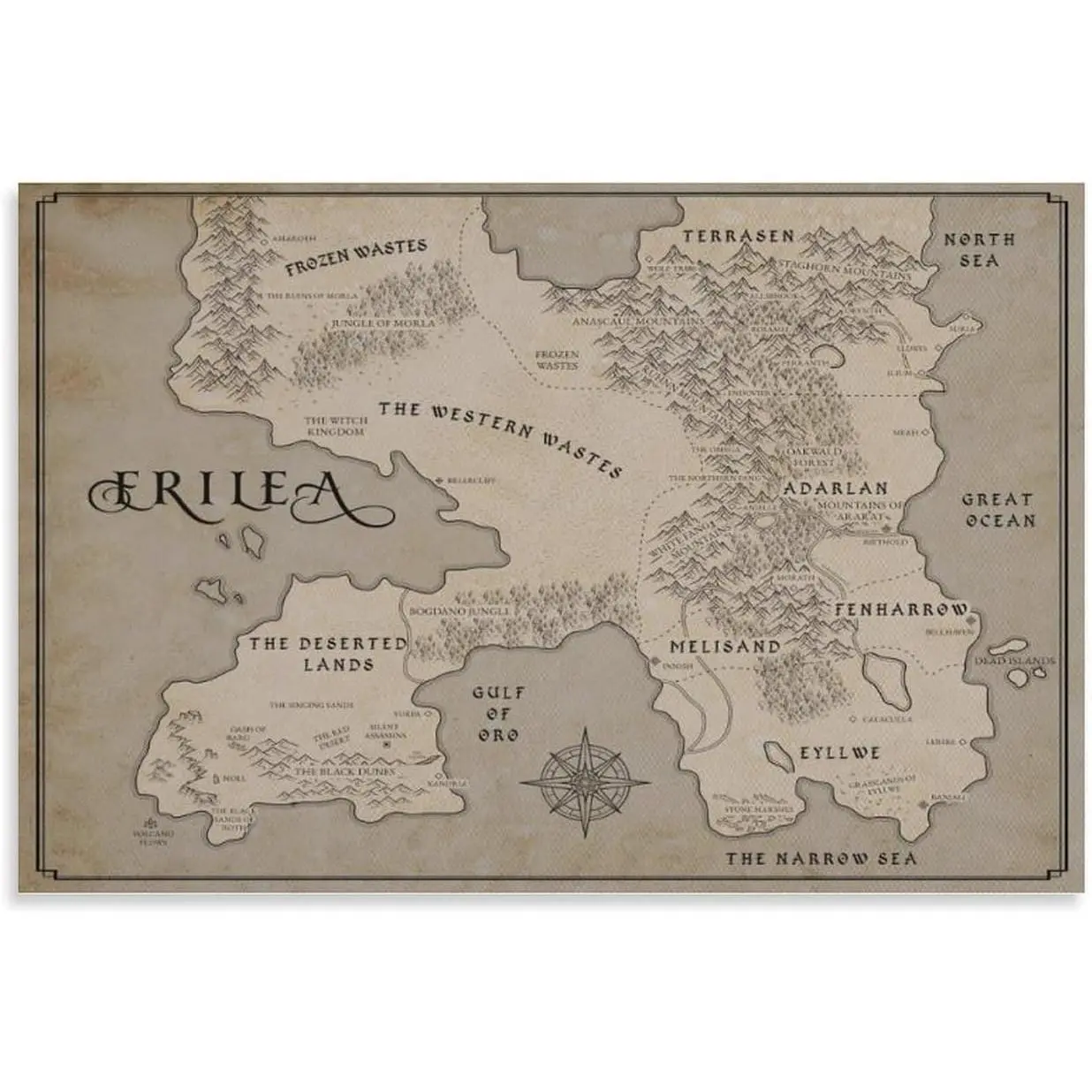 FGJERIO Artistic Vintage Map Solid Wood Canvas Poster Wall Art - Frame-Style Photo Frame, Unisex Home Inspo Modern Decor for Living Room, 20x30in (50x75cm) New Year Gift
