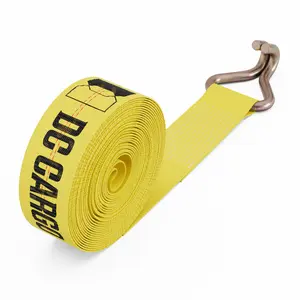 Flatbed Winch Strap with Wire Hook, 2"