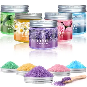 GKGU Foot Bath Salt, Intensive Foot Care - Hypoallergenic Sea Salt for Sensitive, Deep Cleansing & Moisturizing, with Natural Ingredients - Soak Bath for Cracked Heels, Pedicure/Manicure Prep, Spa & Home Use - 60g (2.12oz)