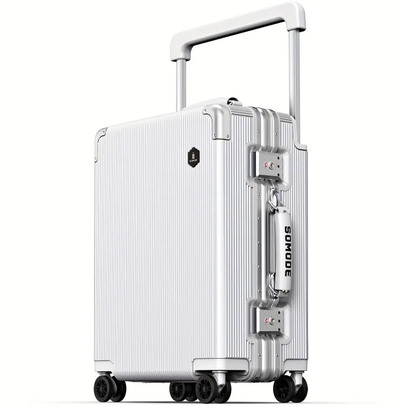 LA SERIES Carry On Luggage Wide Handle Suitcase, With Aluminum Frame, Supper-low Noise Spinner Wheels & Lock, Business Travel Carry-On Luggage