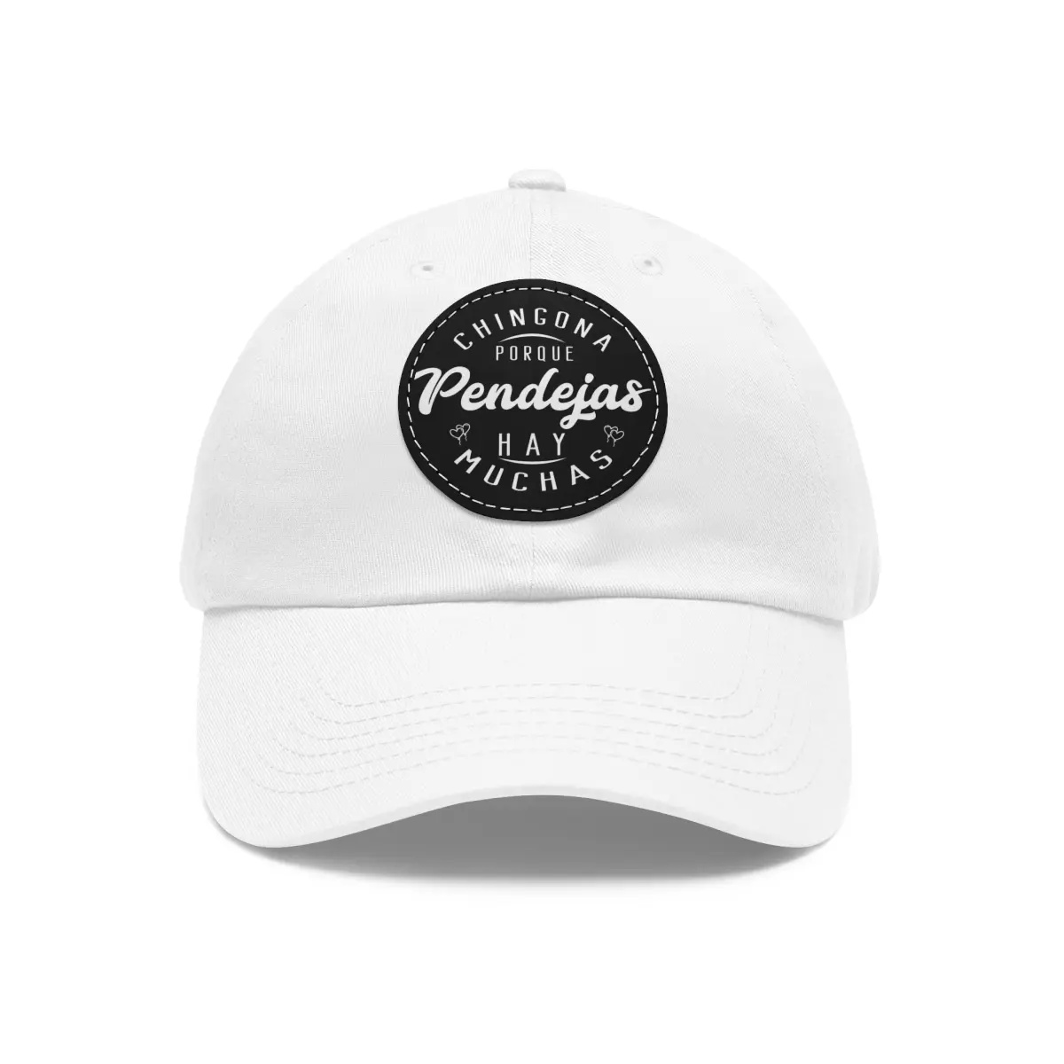 Chingona Dad Hat with Leather Patch (Round)